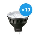 Voordeelpak 10x Philips Master LED Spot GU5.3 MR16 7.5W 500lm 24D - 930 Warm Wit | Beste Kleurweergave - Dimbaar - Vervangt 50W