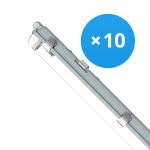 Voordeelpak 10x Noxion LED Waterdichte Montagebalk Behuizing Poseidon V2.0 | Geschikt Voor 1x120cm LED Buis