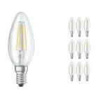 Voordeelpak 10x Ledvance CLASSIC LED E14 Kaars Filament Helder 4W 470lm - 840 Koel Wit | Vervangt 40W