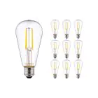 Voordeelpak 10x Noxion Lucent LEDbulb E27 ST64 Edison filament Helder 4W - 827 Zeer Warm Wit | Vervangt 40W 