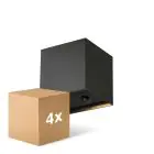 Voordeelpak 4x D'Lite LED Wandlamp Elingen Aluminium Zwart 2.9W 170lm - 830 Warm Wit | Werkt Op Batterijen - Lichtsensor